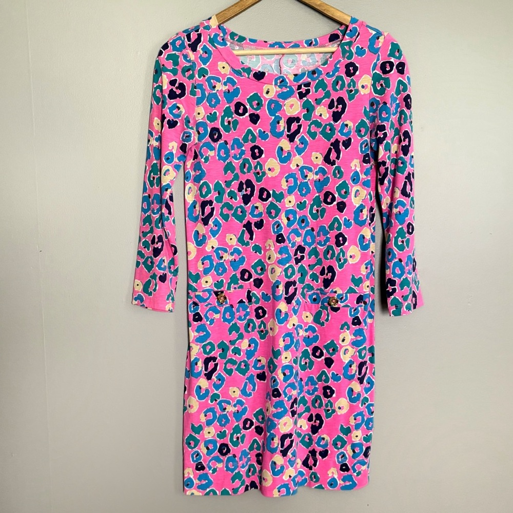 Lilly Pulitzer Pink and Blue Raglan Sleeve Sundress Size XS